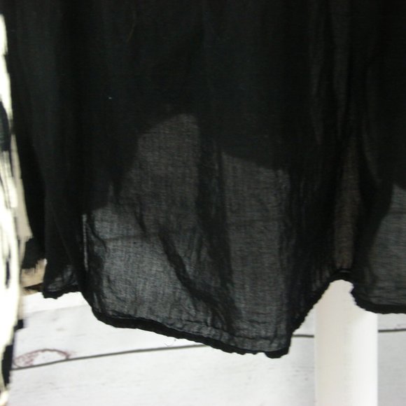 Cream Black Patterned Stretch Top Tank Dress MED - Picture 14 of 16